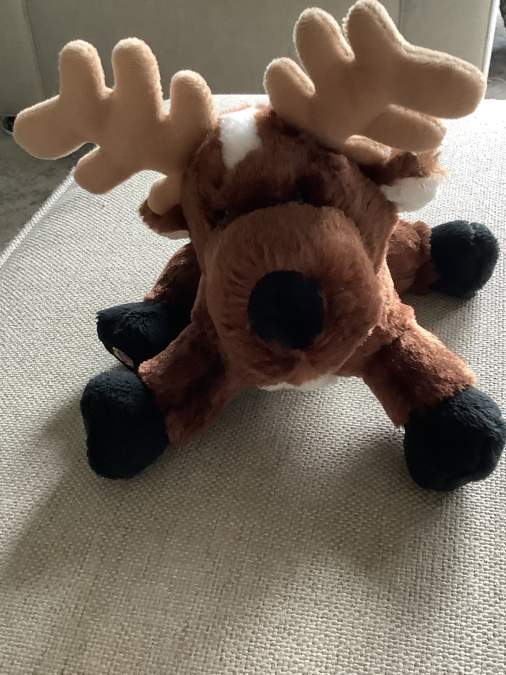 GANZ Webkinz Brown Moose Plush with Tan Antlers and Black Hooves